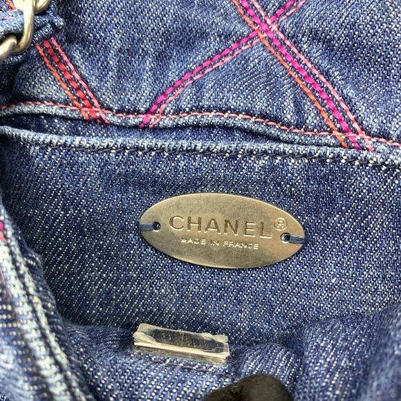 Chanel Denim Half Moon Quilted Shoulder Bag - Picture 4 of 6